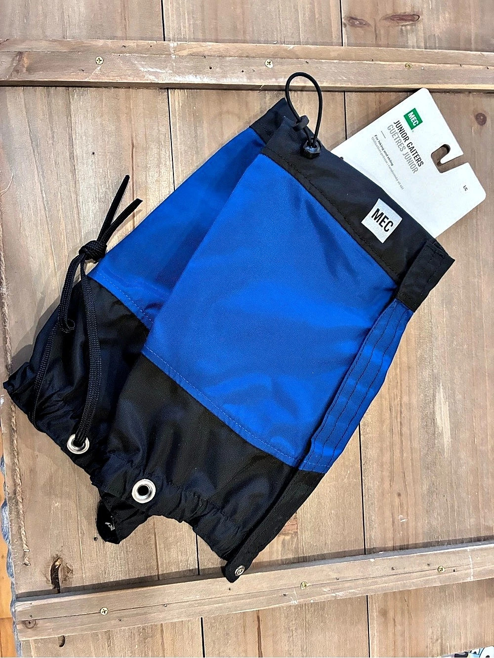 MEC Junior Gaiters Kids Large Blue Black Hiking Ski Snow Gaiters NWT
